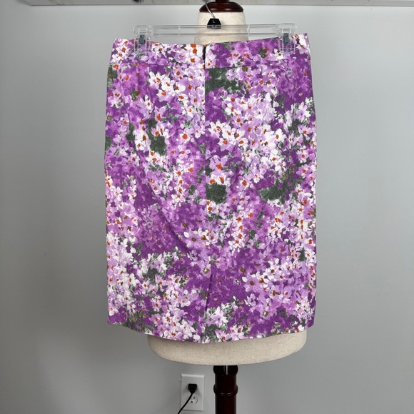 J. Crew Purple Floral Watercolor Pencil Skirt - Picture 2 of 5